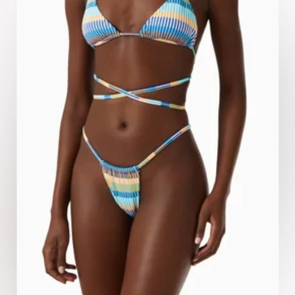 NWT Solid & Striped Multicolor Raine Bikini Bottom - Picture 5 of 8
